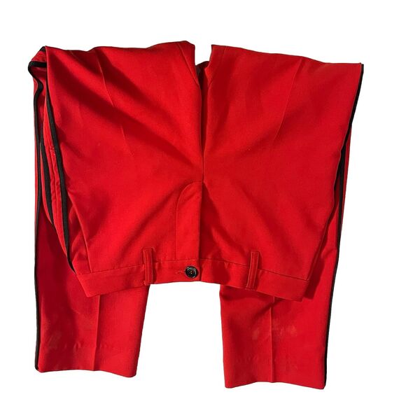 Zadig Voltaire Red Pant Suit Size 36 Rock Blazer Black Pinstripes - Picture 9 of 16